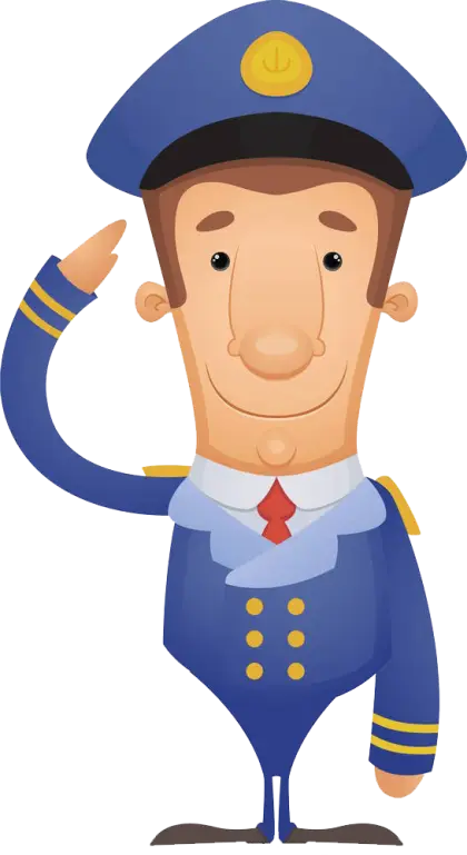 Cartoon Pilot Saluting