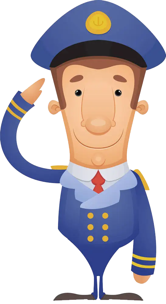 Cartoon Pilot Saluting