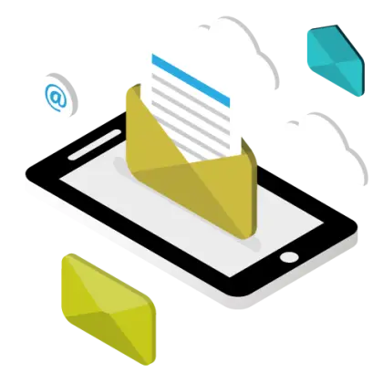 Digital Email Icon with Smartphone