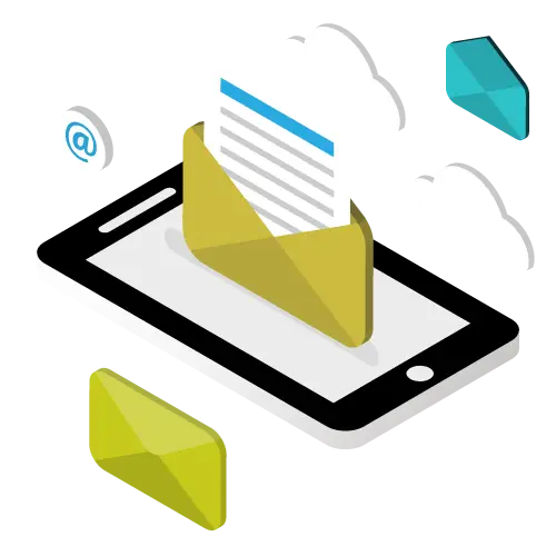 Digital Email Icon with Smartphone