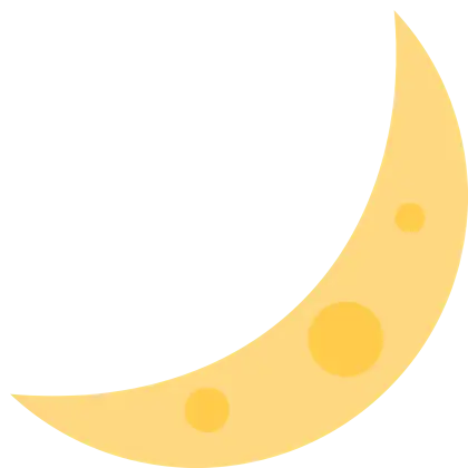 Yellow Crescent Moon Symbol