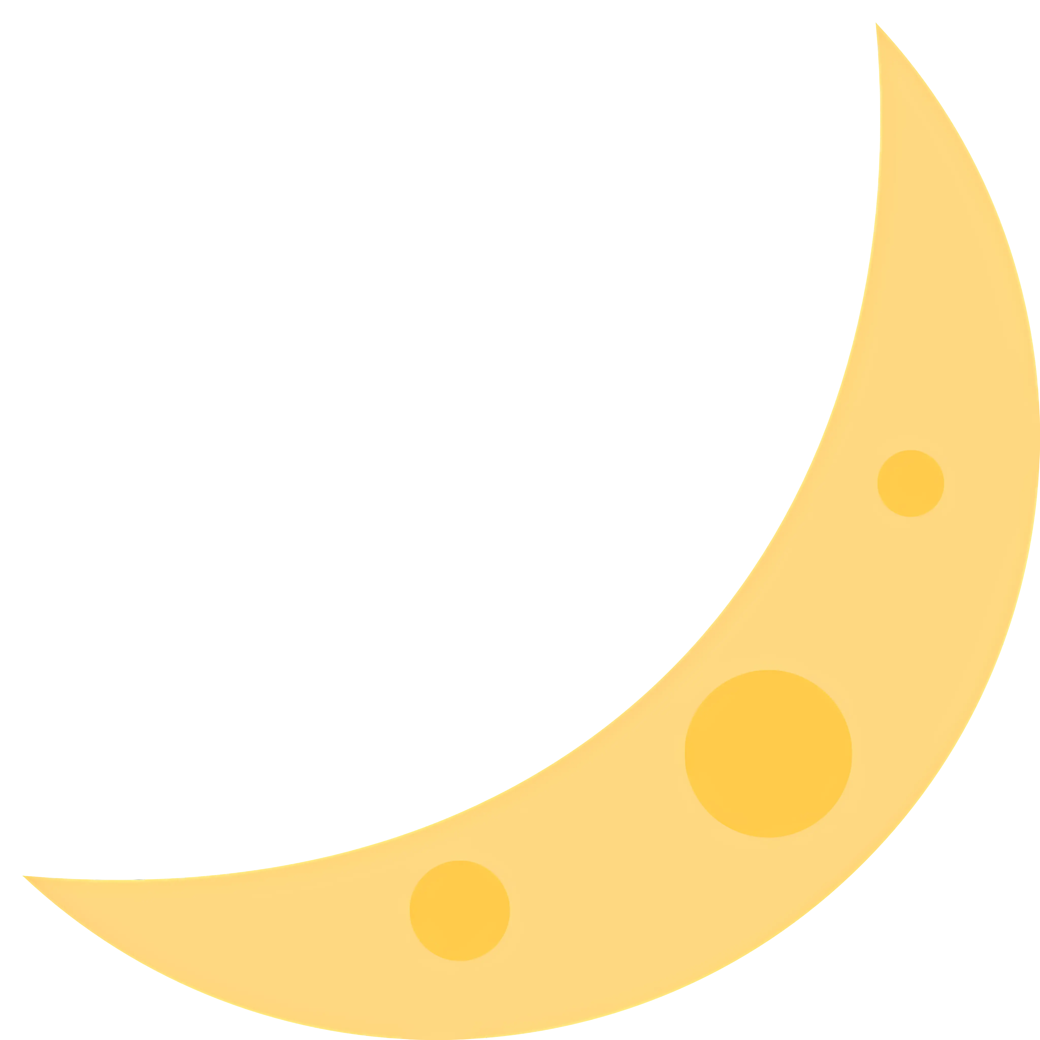 Yellow Crescent Moon Symbol