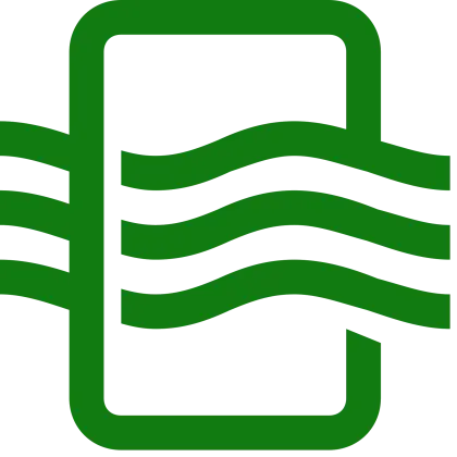 Simple Green Icon with Waves