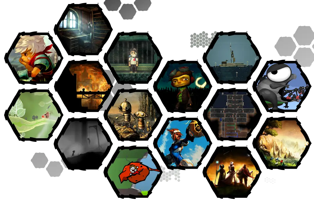 Collage of Hexagonal Game Images