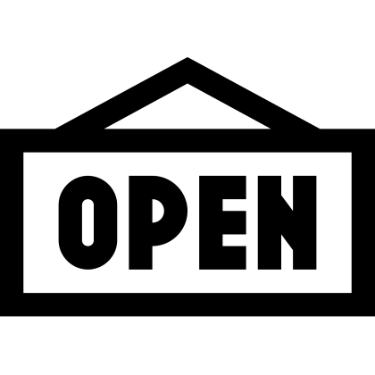 Black Open Sign