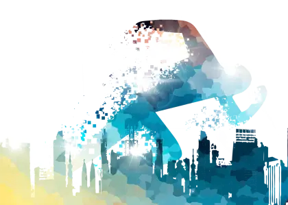 Runner Silhouette with Cityscape