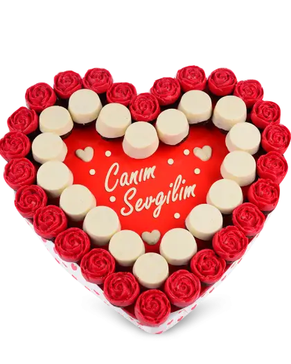 Heart-shaped Gift Box with Roses and Chocolates