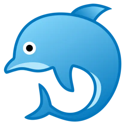 Cartoon Blue Dolphin Illustration