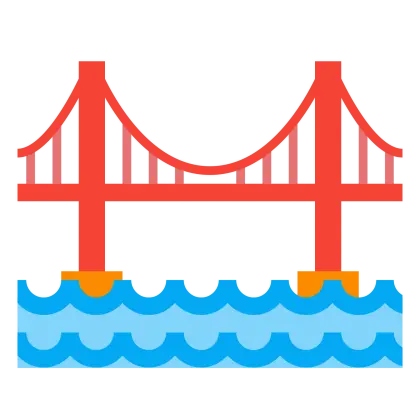 Red Bridge Over Blue Water