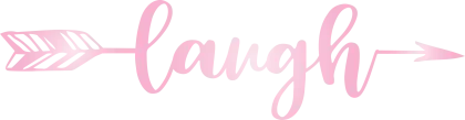 Pink &#039;Laugh&#039; Text with Arrow