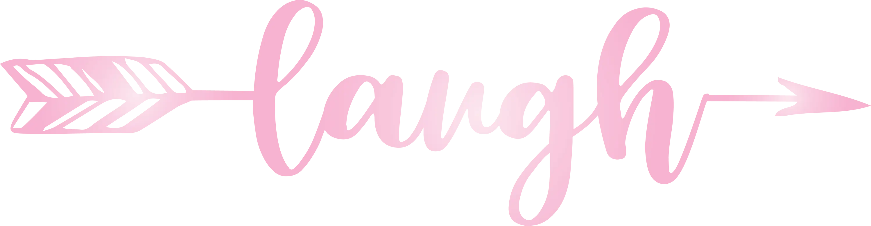 Pink 'Laugh' Text with Arrow