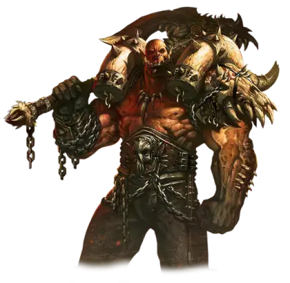 Fierce Warrior with Armor and Weapon