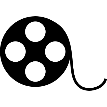 Black Film Reel Icon for Cinema Representation