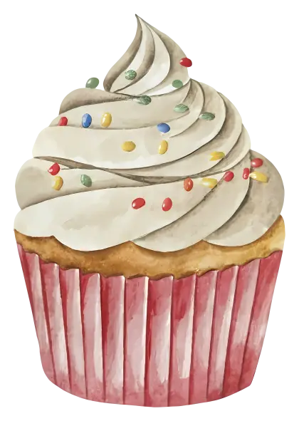 Cupcake with Swirled Frosting and Sprinkles