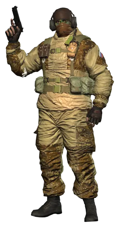 Soldier with Gun in Combat Gear
