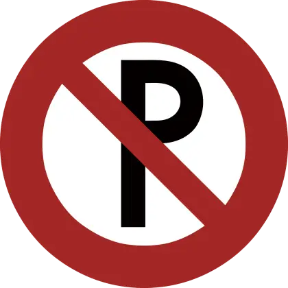 Red No Parking Sign