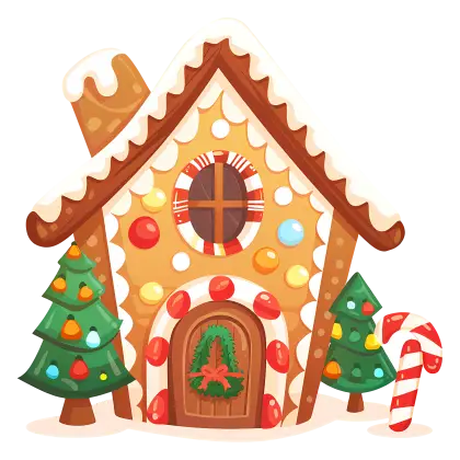Decorated Gingerbread House for Christmas Festivities