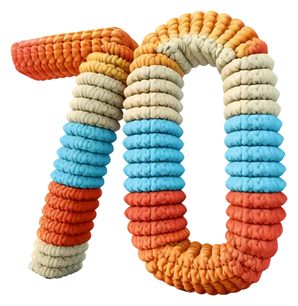 Colorful Number 70 Design