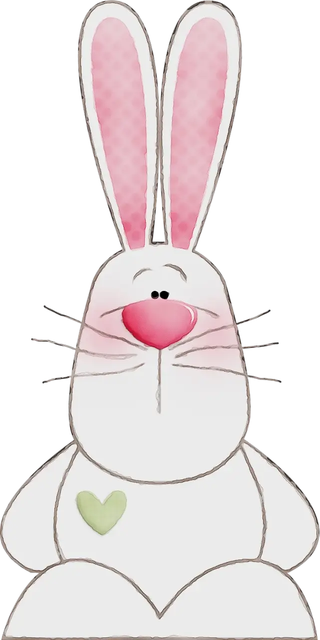 Cute Cartoon Bunny with Heart