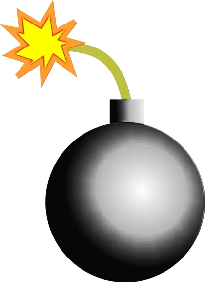 Cartoon Bomb with a Fuse Ready to Explode