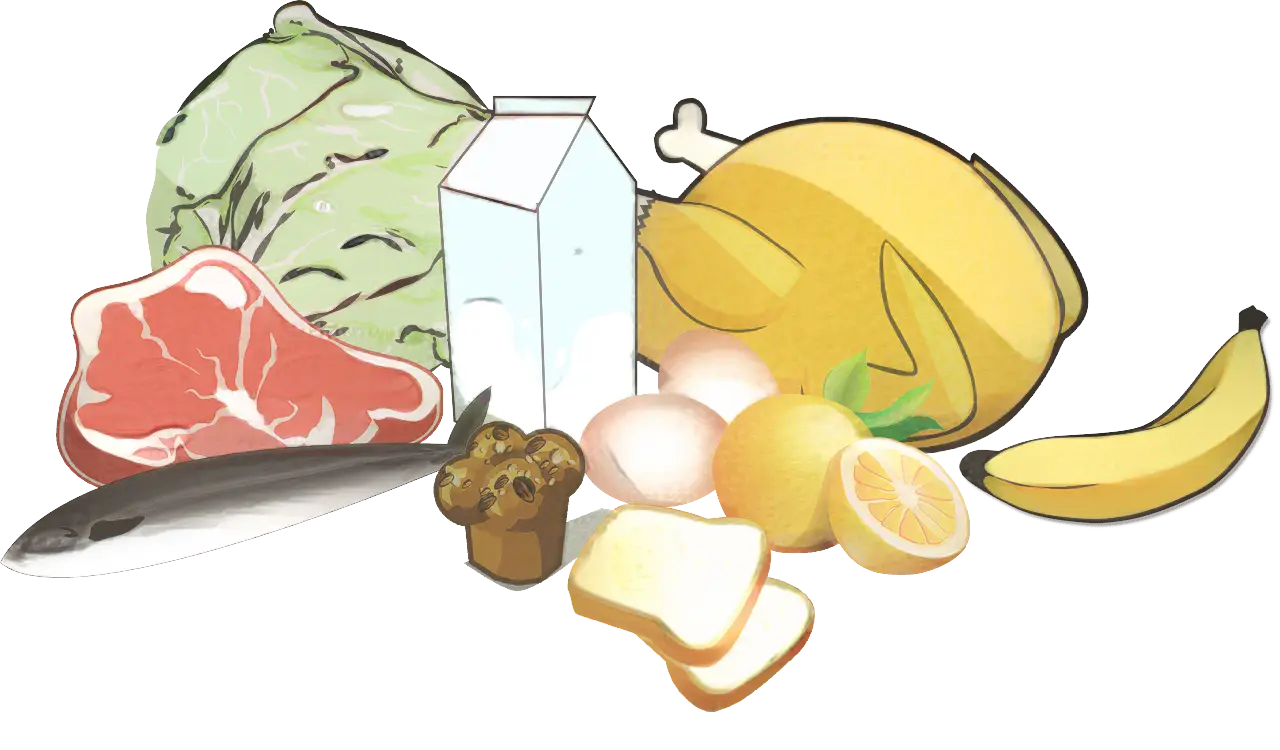 Assorted Food Items Illustration