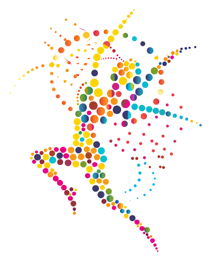 Colorful Dots Abstract Art