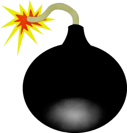 Cartoon Black Bomb with a Lit Fuse