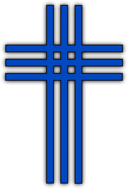 Geometric Blue Cross Symbol