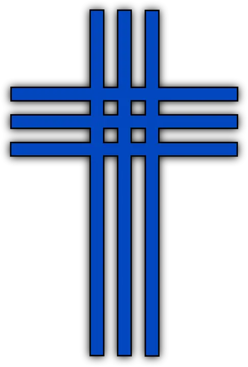 Geometric Blue Cross Symbol