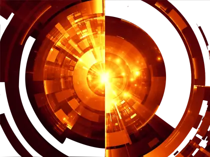 Bright Orange Abstract Art