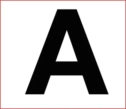 Black Letter A on White Background