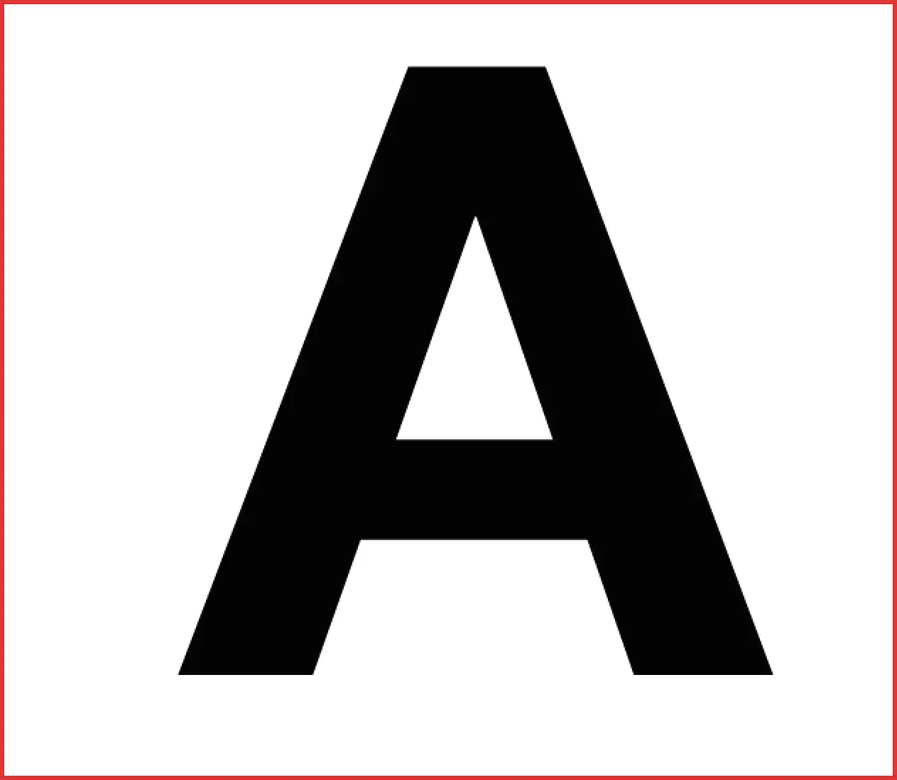 Black Letter A on White Background