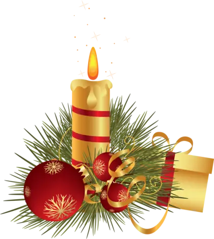 Christmas Candle with Festive Centerpiece