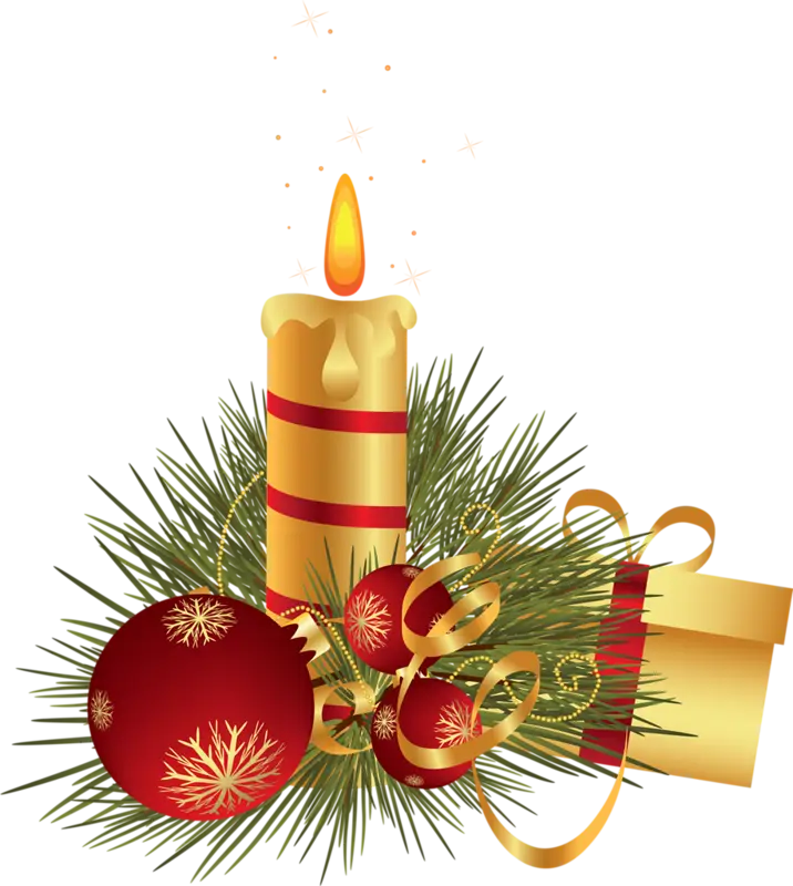 Christmas Candle with Festive Centerpiece