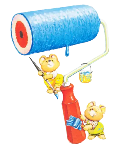Cute Bears Painting with Roller