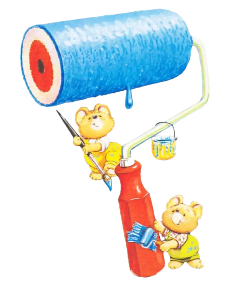 Cute Bears Painting with Roller