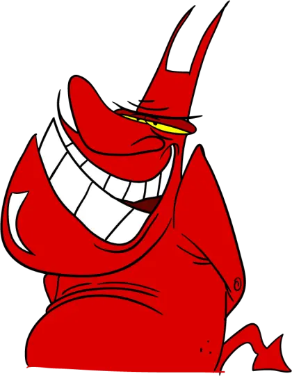Grinning Red Cartoon Character
