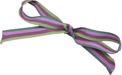 Multicolored Striped Ribbon Bow