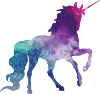 Galaxy Unicorn Silhouette with Mystical Colors
