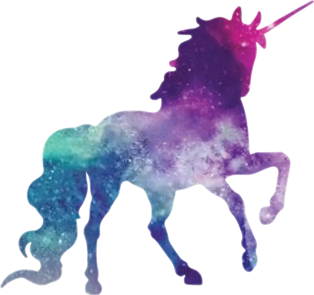 Galaxy Unicorn Silhouette with Mystical Colors