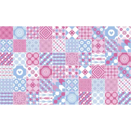 Pink and Blue Mosaic Pattern Background