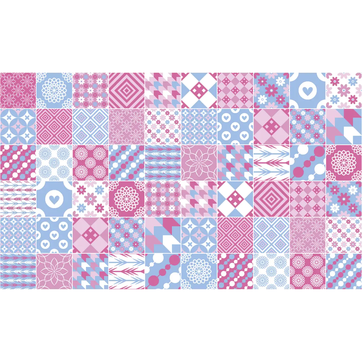 Pink and Blue Mosaic Pattern Background