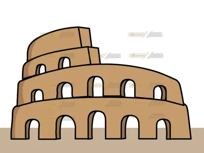 Colosseum Cartoon Illustration