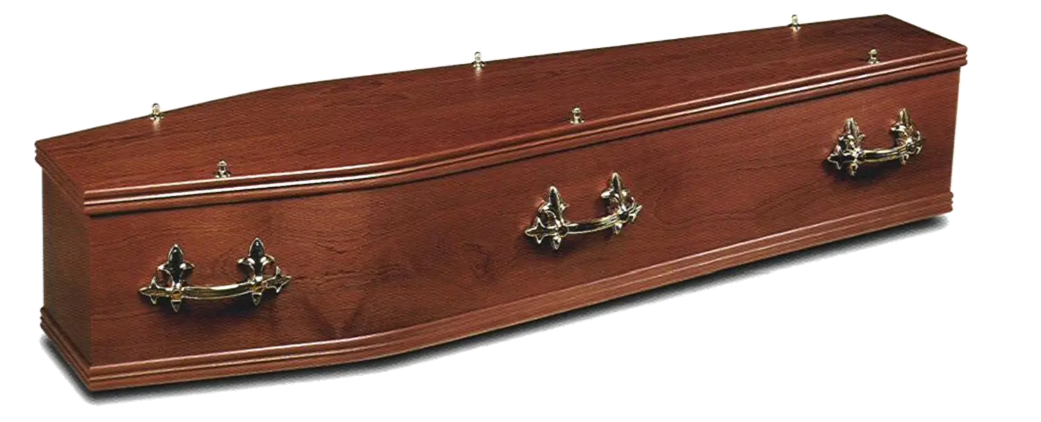 Wooden Coffin with Handles