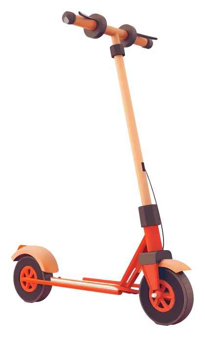 Red Scooter with Handlebar