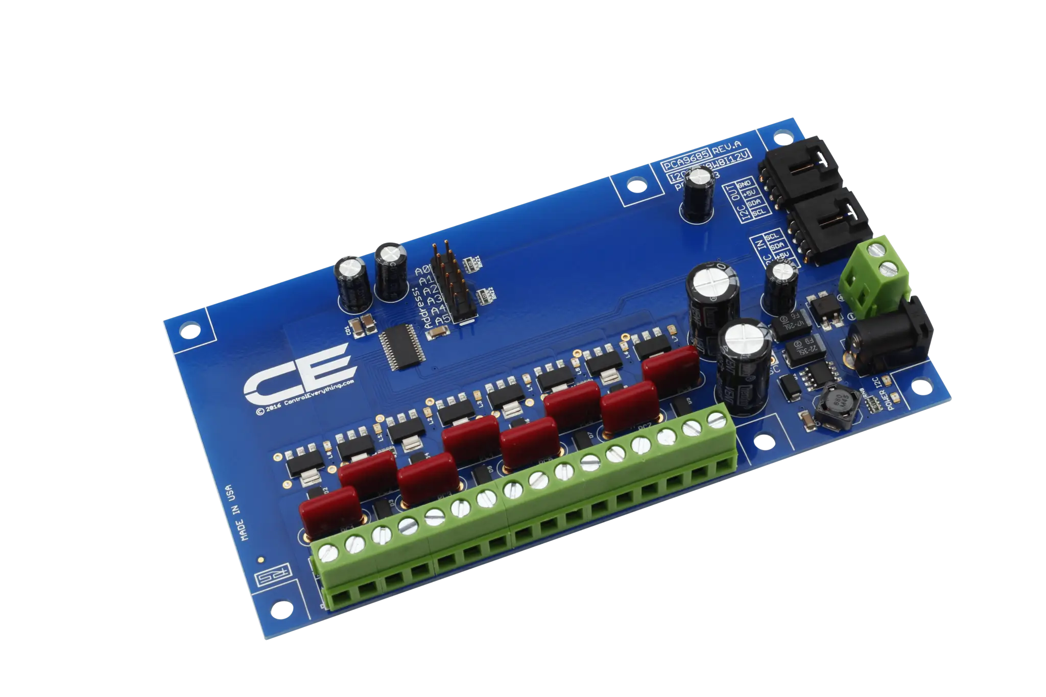 Blue Circuit Board with Components