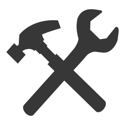 Hammer and Wrench Icon for Repair Tools