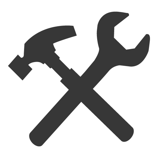 Hammer and Wrench Icon for Repair Tools
