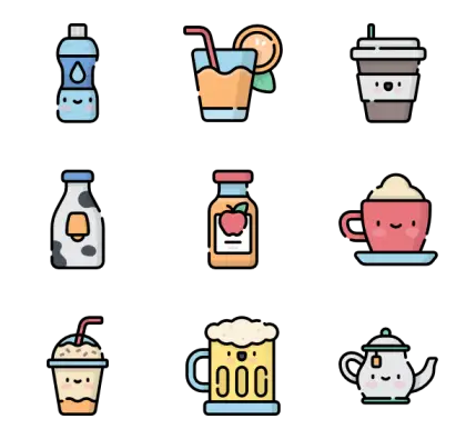 Cute Cartoon Drink Illustrations