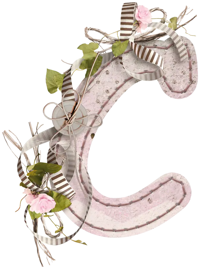 Floral Letter C with Decorative Details